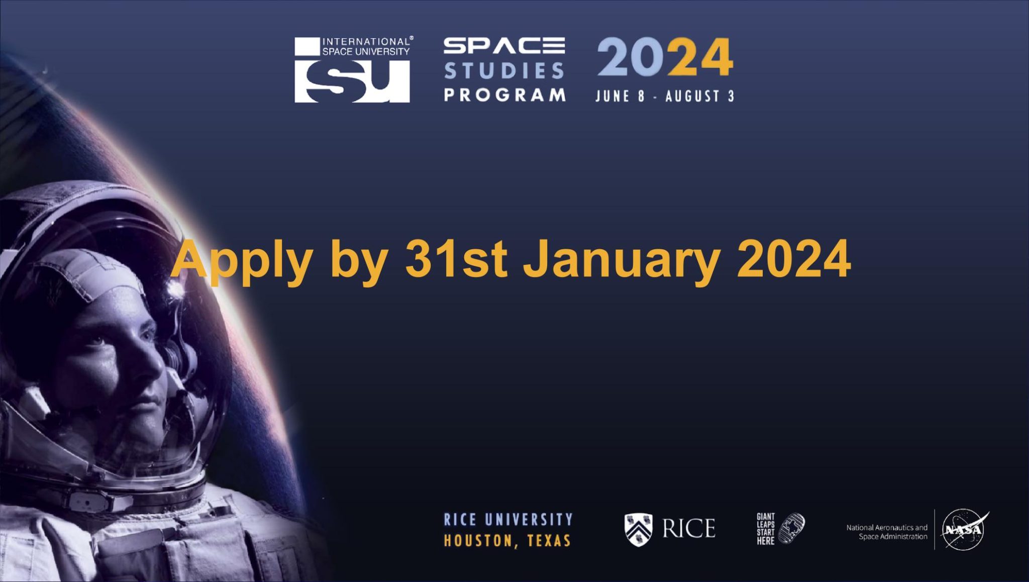 Space Studies Program 2024 Houston Texas USA International Space   ISU SSP24 Presentation 2048x1158 